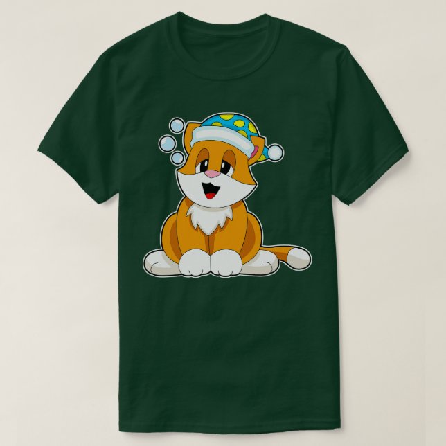Camiseta Gorra nocturna de gato (Diseño del anverso)