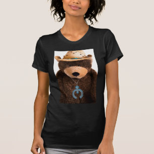 Camiseta Gorra occidental de la turquesa del oso de peluche