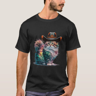 Camiseta Gorra Rodeo Halloween Cowboy Cowgirl Colorful Cat