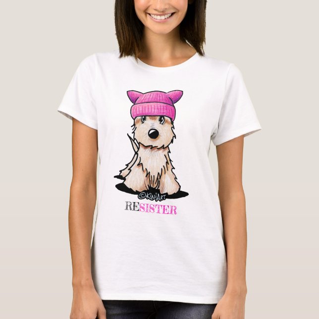 Camiseta Gorra rosado de KiniArt Terrier (Anverso)