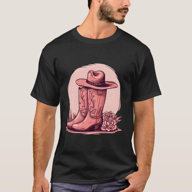 Camiseta Gorra Vaquera Y Boots País Gráfico Del Sur Del Oes (Anverso)