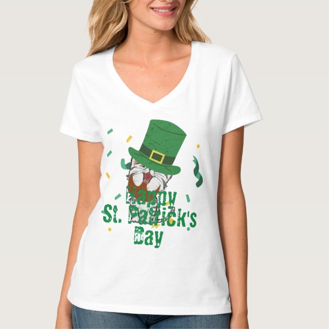 Camiseta Gorra verde afortunado Shamrock St. Patrick's Day (Anverso)