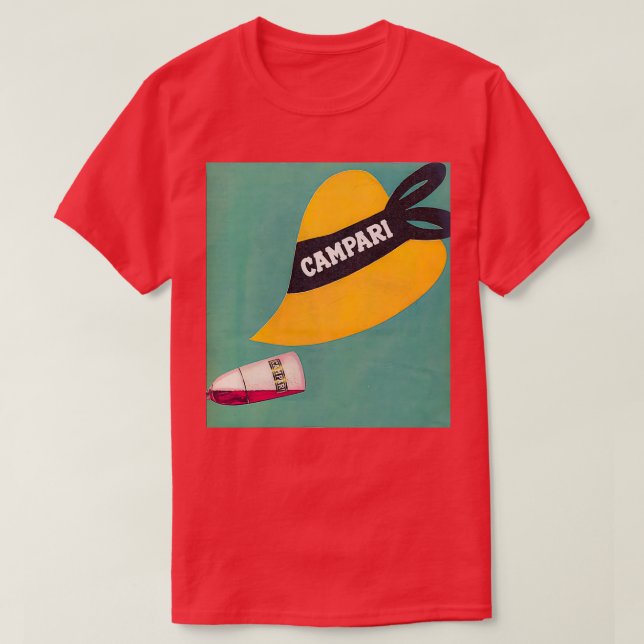 Camiseta Gorra Y Poster De La Botella Campari (Diseño del anverso)