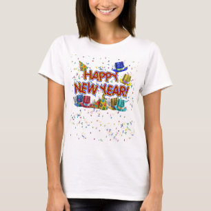 Camiseta Gorras de Feliz Año Nuevo