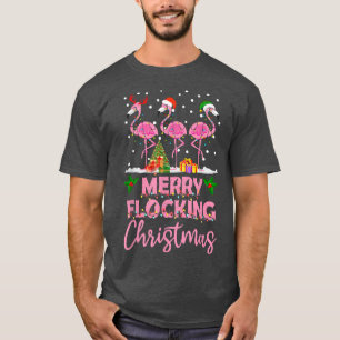 Camiseta Gorras De Flamingo Noel Bailando En Bloqueo De Fre
