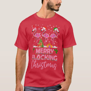 Camiseta Gorras De Flamingo Noel Bailando En Bloqueo De Fre