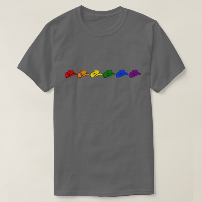 Camiseta gorras del vaquero del orgullo gay (Diseño del anverso)
