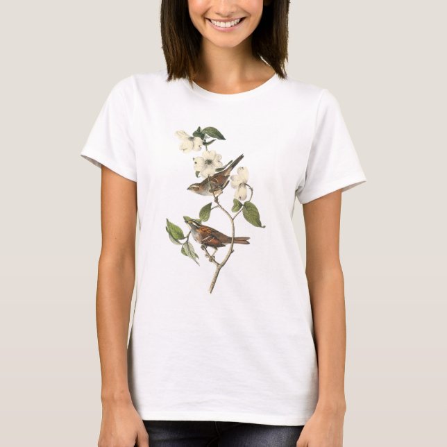 Camiseta gorrión Blanco-throated por Audubon (Anverso)