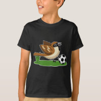 Gorrioncito De Dibujos Animados Jugando Fútbol