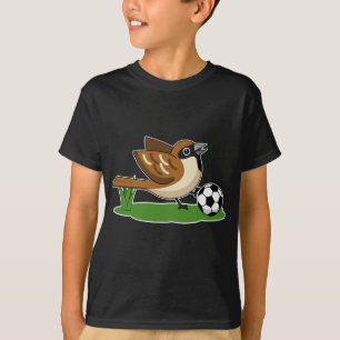 Camiseta Gorrioncito De Dibujos Animados Jugando Fútbol