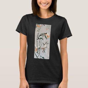 Camiseta Gorriones y Camelia en la nieve por Ando Hiroshige