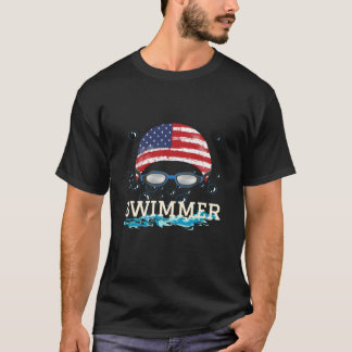 Camiseta Gorrito de natación para nadador con bandera de EE