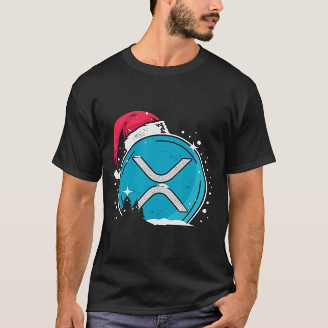 Camiseta Gorrito de Navidad Xrp Moonshot Ripple Crypto Merc (Anverso)