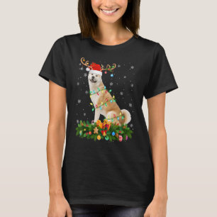 Camiseta Gorrito de Reno Navideño Santa Akita Inu Perro Chr