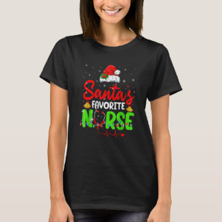 Camiseta Gorrito de Santa de luces de Navidad de la enferme