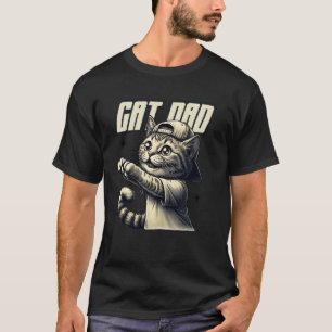 Camiseta Gorro de béisbol del Día del Padre gato papá gato