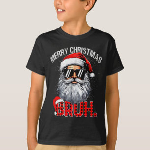 Camiseta Gorro de Santa Bruh Divertido Navidad Cuadro Rojo 