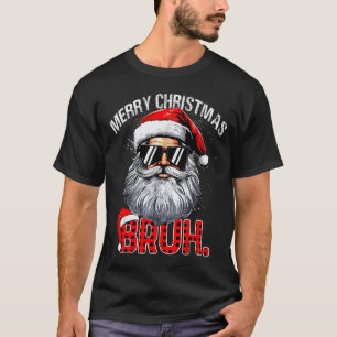 Camiseta Gorro de Santa Bruh Divertido Navidad Cuadro Rojo 