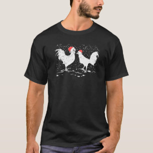 Camiseta Gorro de Santa Feliz Navidad Gallinero Gallo Galli