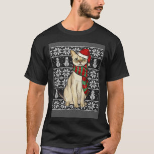 Camiseta Gorro de Santa Navidad Singapura Gato Feo de Navid