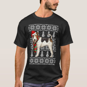 Camiseta Gorro de Santa Xmas Fox Terrier de alambre Navidad