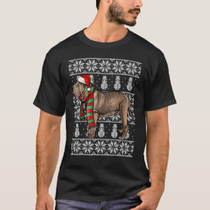 Camiseta Gorro de Santa Xmas Mastín Napolitano Navidad Fea