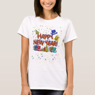 Camiseta Gorros de fiesta de Año Nuevo Feliz