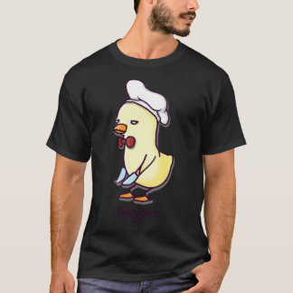 Camiseta Gosa del chef Bonjour - Pato Kawaii con cuchillo