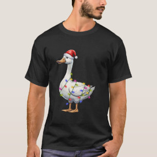 Camiseta Gose Bird Lover Xmas Iluminando Santa Hat Goose Ch