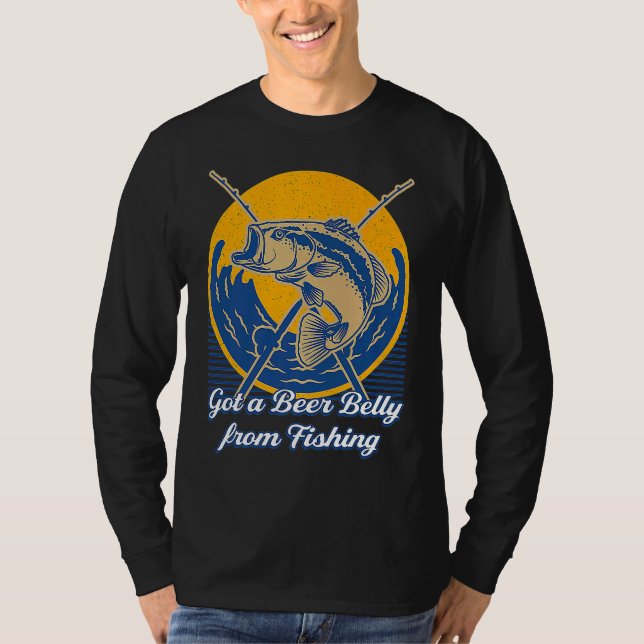 Camiseta Got a Beer Belly from Fishing  Beer  Humor Drinker (Anverso)