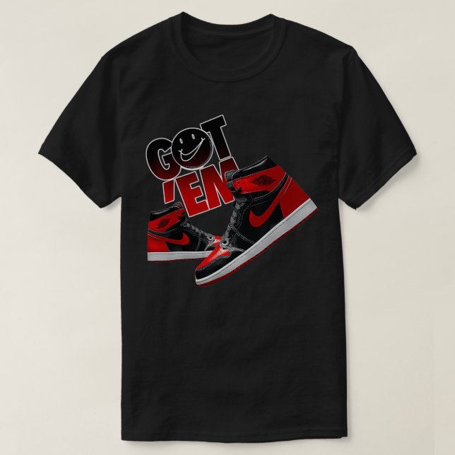 Camiseta Got Em Sneaker Matching Tees 1 High OG Patent Bred (Diseño del anverso)