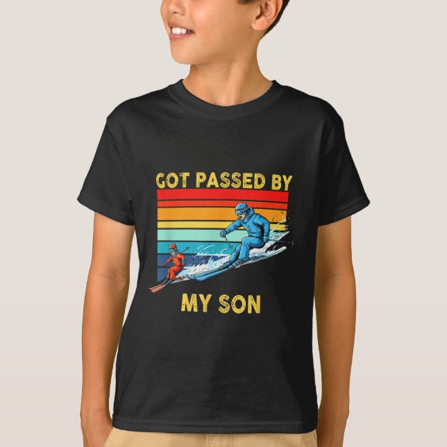 Camiseta Got Ped By My Son Skiing Family Winter Srts Fun Re (Anverso)