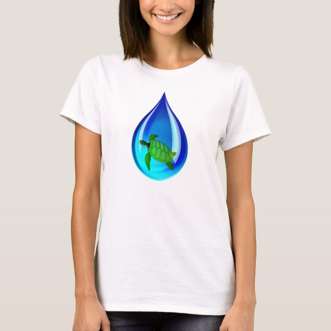Camiseta Gota de agua y tortuga marina (Anverso)