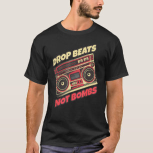 Camiseta Gota golpea no bombardea música musical estéreo
