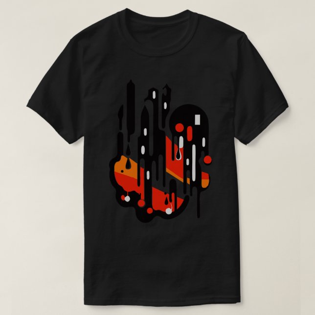 Camiseta gotas de color de arte abstracto (Diseño del anverso)