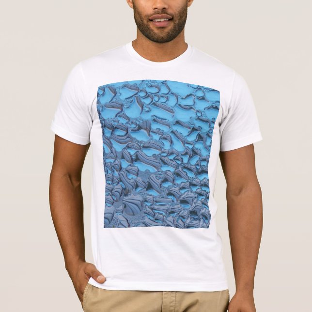 Camiseta Gotas de lluvia suaves en vidrio azul (Anverso)