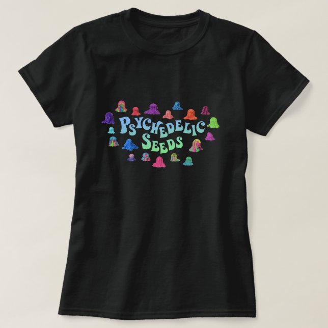 Camiseta Gotas psicodélicas de Bex Ilsley (negro para (Diseño del anverso)