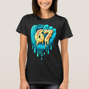 Camiseta Goteo de béisbol 6 7 Número 67 Seis Siete Meme Hom