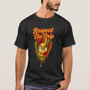 Camiseta Goteo de béisbol Juneteenth Orgullo Negro American