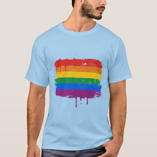CAMISETA GOTEO GAY DE LA BANDERA (Anverso)