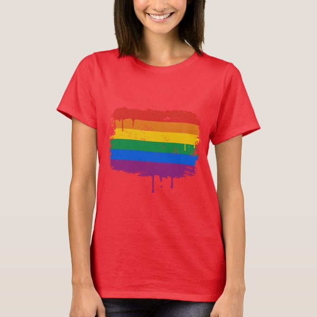 CAMISETA GOTEO GAY DE LA BANDERA (Anverso)