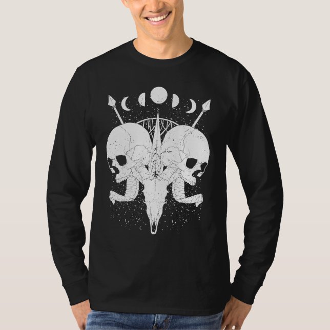 Camiseta Goth Aesthetic Skull Moon Phases Gothic Grunge (Anverso)