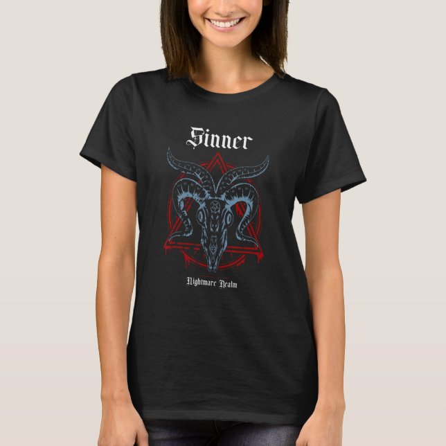 Camiseta Goth occult satanic sinner demonic emo punk Baphom (Anverso)