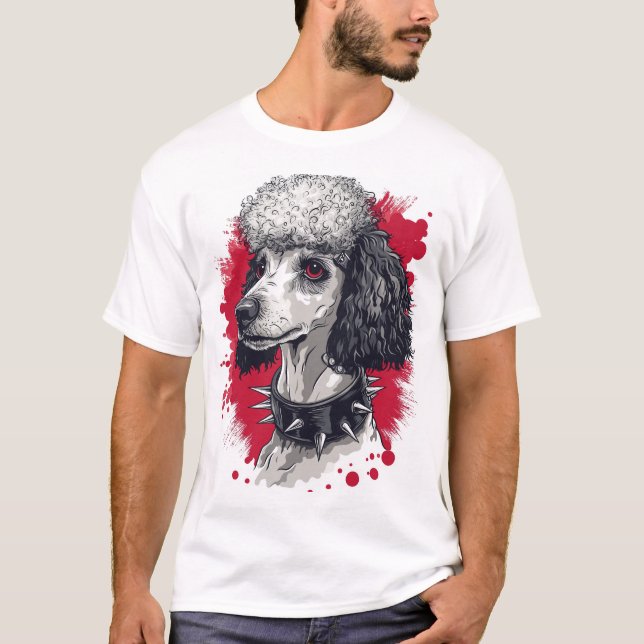 Camiseta Goth Poodle � Dark Aesthetic Dog (Anverso)