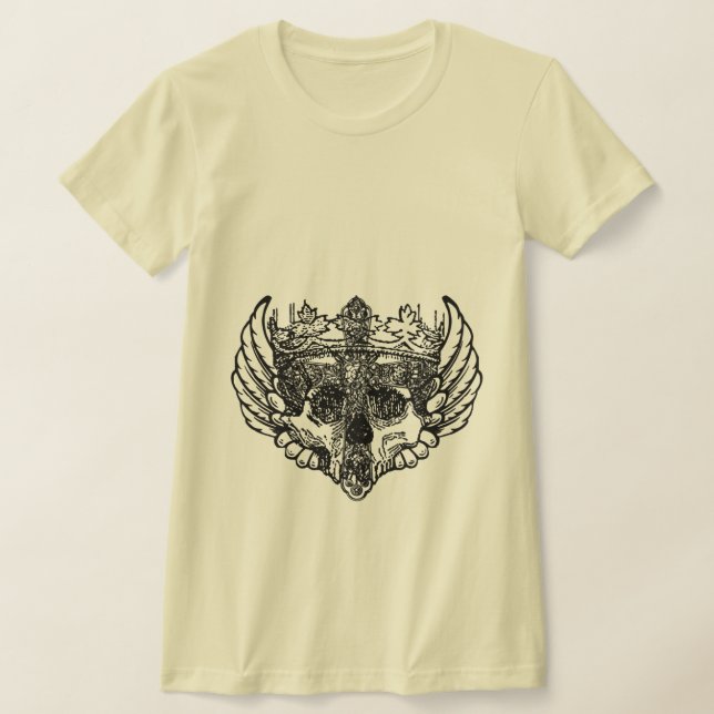 Camiseta Gothic,Alternative Style Skull With Cross Tee  (Distribución)