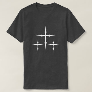 Camiseta Gothic Cross T-Shirt – Minimal White Triple Cross 