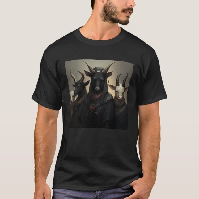 Camiseta Gothic Farm Animals in Goth Black Cloaks (Anverso)