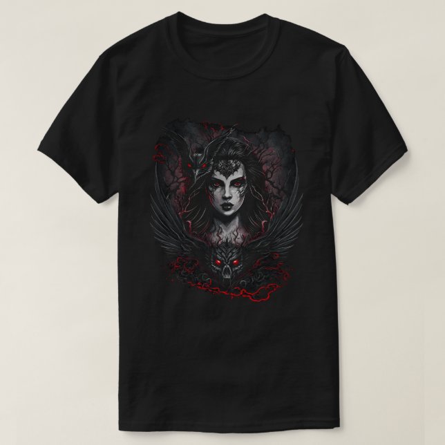 Camiseta Gothic girl and evil demon design (Diseño del anverso)