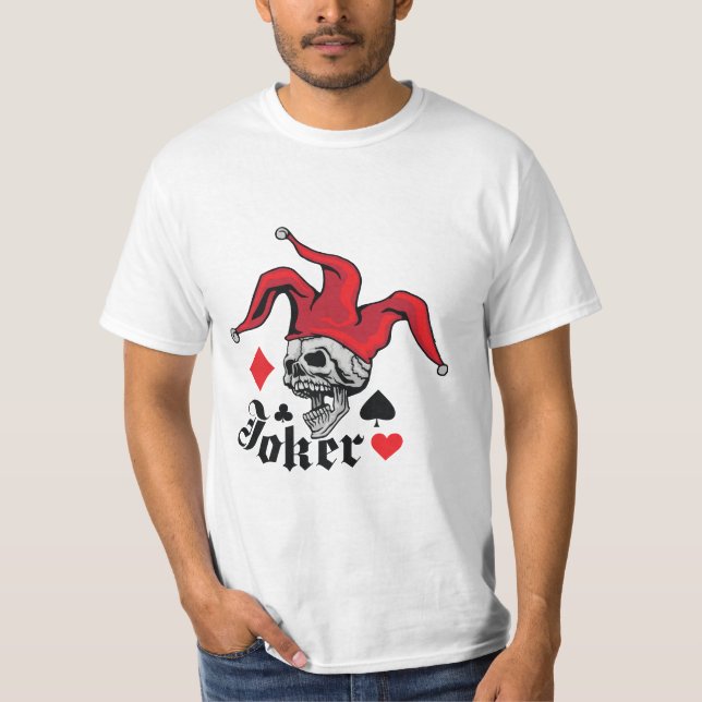 Camiseta Gothic Joker Skull Playing Cards Graphic (Anverso)