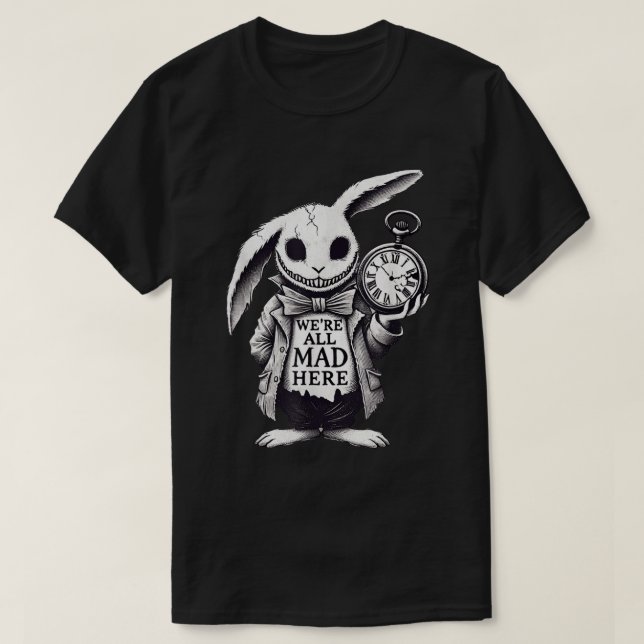 Camiseta Gothic Rabbit Mad Wonderland Dark Fantasy Art (Diseño del anverso)